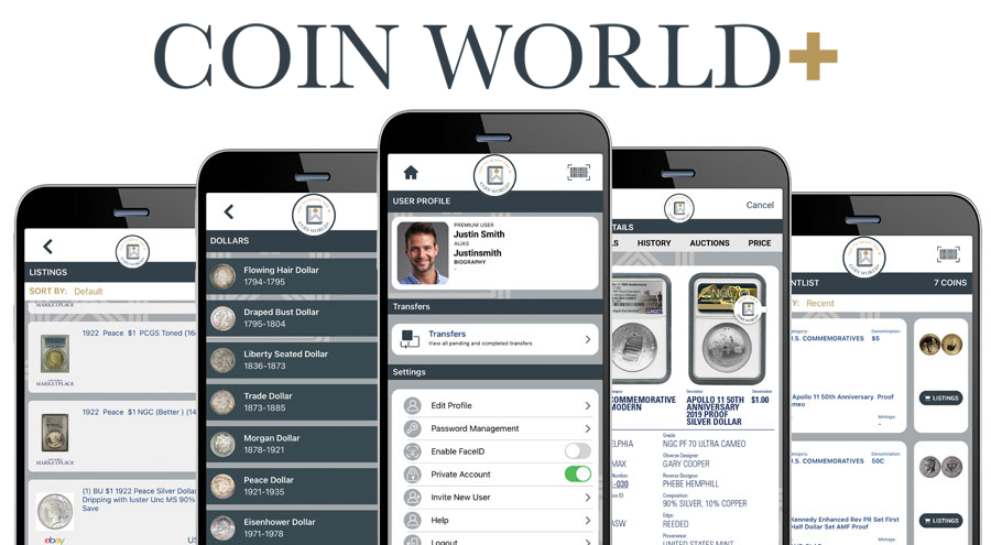 Coin Collecting Mobile app Coin World Plus